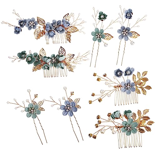 MERRYHAPY 2er-set Haarspangenkämme Hochzeit Perlen Blattblumen Haarschmuck Damen Haarstäbe Frisuren von MERRYHAPY