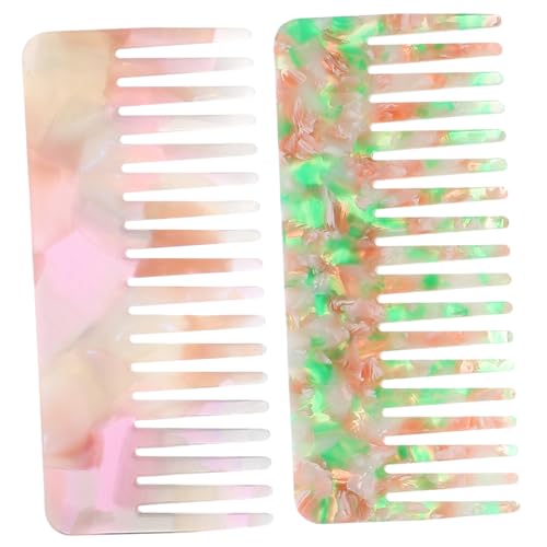 MERRYHAPY 2 Stck Antistatischer Breitzahniger Haarkamm Sicherem Material für Damen und Herren zum Schonenden Entwirren und Styling Leicht Tragbar Geeignet für Haartypen und Nasses oder von MERRYHAPY