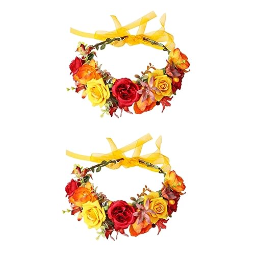 MERRYHAPY 2 Stück Leichtes Bequemes Blumen-stirnband Für Die Braut Stirnband Für Party Hochzeit Karneval Maskerade von MERRYHAPY