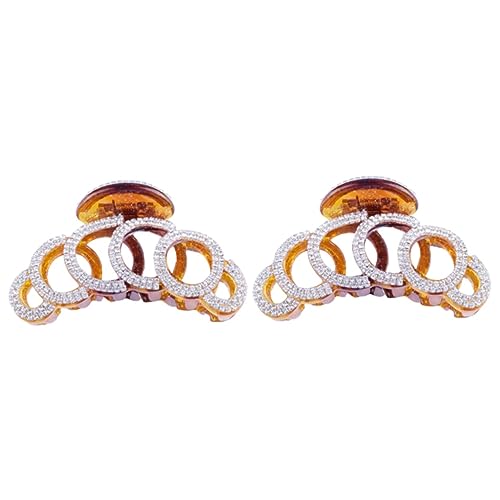 MERRYHAPY 2stücke Runder Haarspange Mit Strass Starker Halt Elegantes Haaraccessoire Für Frauen Und Mädchen Braun Für Dickes Und Dünnes Haar von MERRYHAPY