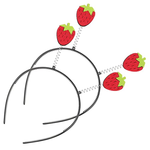 MERRYHAPY 2 Stück Erdbeer Stirnbänder für Frucht Haaraccessoire für Karneval Geburtstagsfeiern und Alltag und Auffälliges Design für Mädchen und Jungen von MERRYHAPY