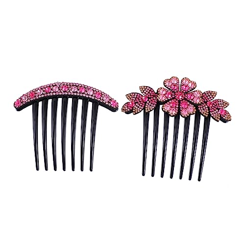 MERRYHAPY 2 Stück Haarnadel Steckkamm mit Funkelnden Strasssteinen Rutschfeste Haarforke für Damen und Mädchen Modischer Haarschmuck für Besondere Anlässe und Alltag Einfache Anwendung von MERRYHAPY