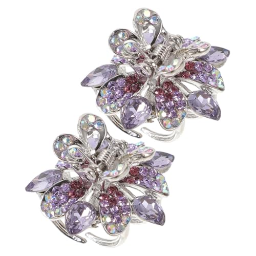MERRYHAPY 2 Stück Kleine Haarklammern mit Strass Verziert Robuste Mini-Haarclips für Anspruchsvolles Haar Vielseitige Haarklammern für Mädchen und Frauen Langlebige Haarspangen in Elegantem von MERRYHAPY