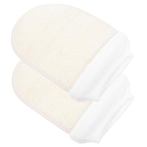 MERRYHAPY 2 Stück Loofah Peeling Handschuhe mit Elastischem Effektive Körperpeeling Mitts für Dusche und Bad Sanfte Hautreinigung und Abgestorbene Hautentfernung für Damen und Herren von MERRYHAPY