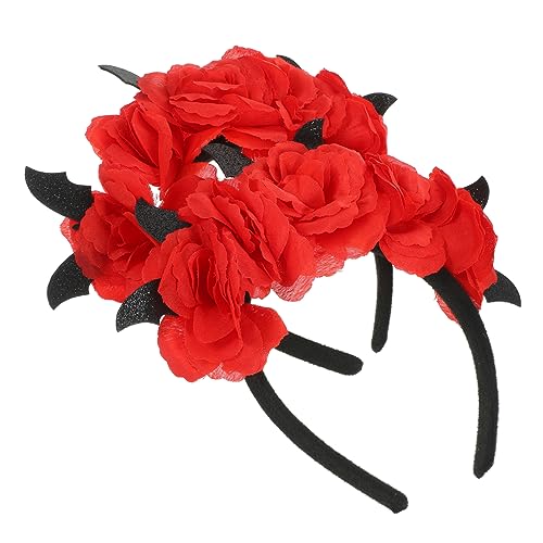 2 Stück Stirnbänder Cosplay Stirnband Prop Halloween Haarband Halloween Stirnband Halloween Kopfschmuck Fledermaus Kopfschmuck Party Kopfschmuck Rosen Haarschmuck Requisiten von MERRYHAPY