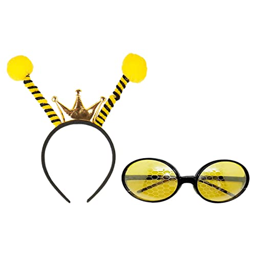 MERRYHAPY 2 Stück Teiliges Bienenkostüm Set Haarreif und Brille für Erwachsene und Partydekoration für Karneval Halloween und Mottopartys Langlebiges Stylisches Design von MERRYHAPY