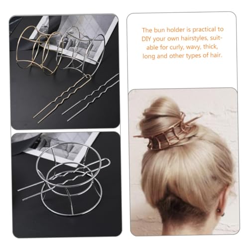 MERRYHAPY 2 Stück Vintage Haarschmuck Metall Haarklammern für Damen Dekorativer Haarkragen für Hochsteckfrisuren Gold Silberfarbene Haarnadeln Geeignet für Dickes und Langes Haar von MERRYHAPY