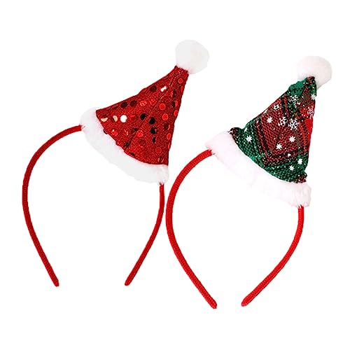 MERRYHAPY 2 Stück Weihnachts-haarbänder Haarreifen Für Kinder Kopfschmuck Partygeschenke Grün Und Rot von MERRYHAPY