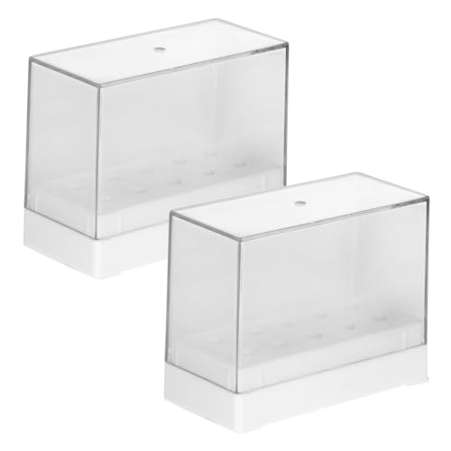 MERRYHAPY 2er Satz Nagelbohrerständer Kunststoffbox Organizer Mit 10 Lochfächern Aufbewahrungskoffer Für Bohrer Und Nailart Zubehör von MERRYHAPY