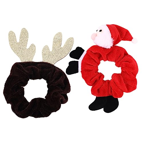MERRYHAPY 2 Stück Weihnachts-haarseile Haargummis Haarbänder Haarschmuck Mit Weihnachtsmotiven Festliche Haar-accessoires Für Damen Und Mädchen von MERRYHAPY