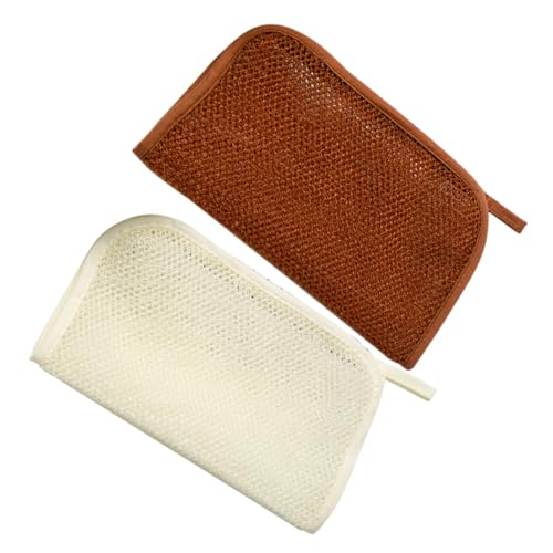 MERRYHAPY 2-teiliges Doppellagiges Netzschwamm-gesichtspeeling Zum Schrubben Im Bad Badeschrubber-handtuch Im Afrikanischen Stil Sanftes Peeling Weiches Material Zufällige Farbe von MERRYHAPY