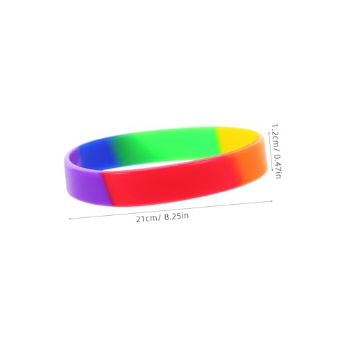 MERRYHAPY 20 Stück Bunte Silikonarmbänder Regenbogenfarben Flexible Langlebige Pride Wristbands für Teens Komfortable Passform für Paraden Festivals und Pride Feiern von MERRYHAPY