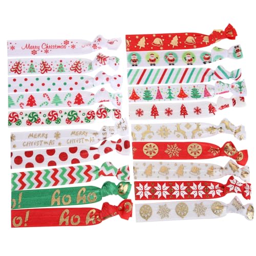 MERRYHAPY 20stücke Teiliges Weihnachts-haargummis Festliche Und Knotenförmige Pferdeschwanzhalter Für Mädchen Haaraccessoires Für Weihnachten Feste Und Alltag von MERRYHAPY