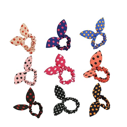 MERRYHAPY Stück Haargummis mit Hasenohren und Schleife Elastischer Pferdeschwanzhalter Haar-Accessoires aus Stoff für Frauen und Mädchen von MERRYHAPY