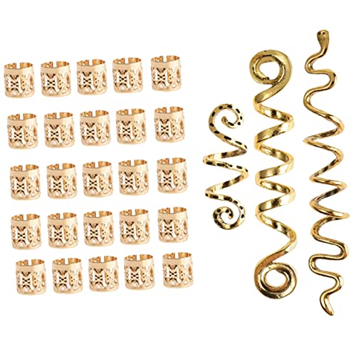 MERRYHAPY 28stücke Dreadlock Haarschmuck Zubehör Für Zöpfe Und Dreadlocks Vintage Spiral Haarspangen Ethno-design Gold Für Frauen Und Männer von MERRYHAPY