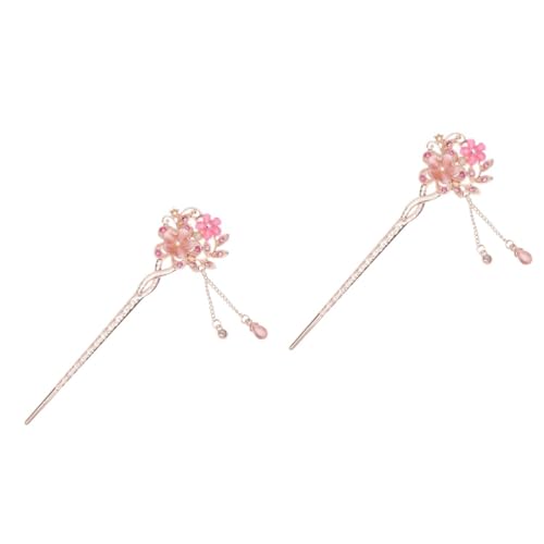 MERRYHAPY 2stücke Vintage Haarschmuck Mit Opalblumen Und Quasten Antike Chinesische Haarnadel Für Frauen Für Partys Und Alltägliche Anlässe Rosa Haaraccessoires von MERRYHAPY