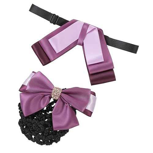 MERRYHAPY 2stücke Haarnetze Für Damen Dutt-abdeckung Fliege Für Uniform Kopfschmuck Haarknotenhalter Set Für Hochsteckfrisur Anzug Accessoires von MERRYHAPY