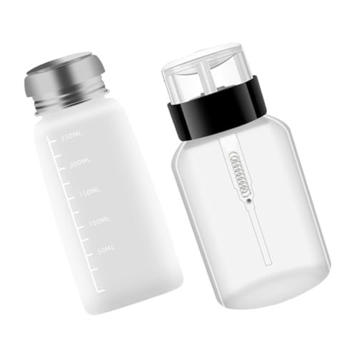 MERRYHAPY 2St Flaschen klarer Behälter Pumpspender Flasche Nagellack Spenderflasche druckluftverteiler nail polish remover Flüssigkeitsspender Spender für Reinigungsflüssigkeit pp Weiß von MERRYHAPY