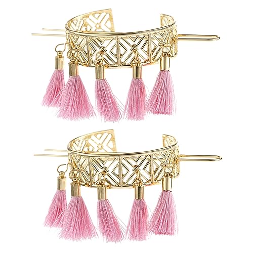 MERRYHAPY 2stücke Haarstab Mit Quasten Haargabel Retro Haarnadel Bun Haarstab Mädchen Haar Accessoire Hohl Design Legierung Haarnadeln von MERRYHAPY