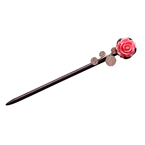 MERRYHAPY 2St Haarnadel Haarspangen für Mädchen Blumenhaarstab Essstäbchen mit Haarstylingnadeln Chinesisches Hanfu die chinesen haarschmuck All-Match-Haarstab schöner Kopfschmuck hölzern von MERRYHAPY