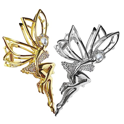 MERRYHAPY 2stücke Haarklammern Für Damen Mit Kristallverzierung Eleganter Metall-claw Clip Für Verschiedene Frisuren Für Alltäglichen Gebrauch Oder Besondere Anlässe von MERRYHAPY