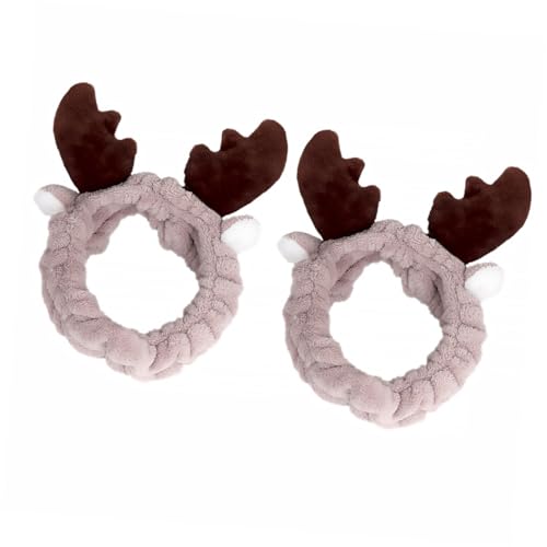 MERRYHAPY 2 Stück Make-up-stirnband Aus Flanell Haarreifen Braun Atmungsaktiv Schweißabsorbierend Verstellbar Geschenkidee von MERRYHAPY