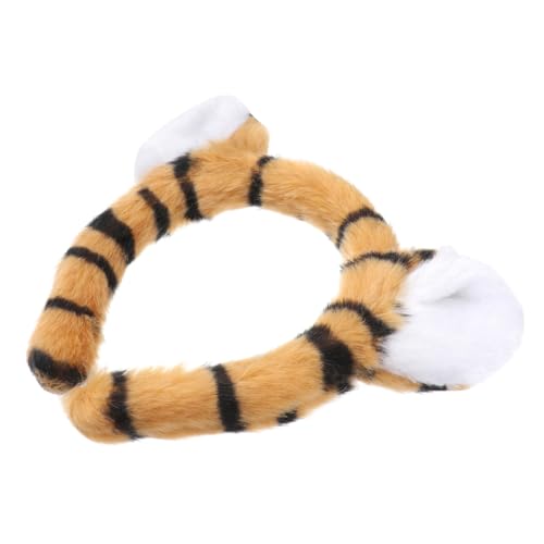 MERRYHAPY 2St Haarschmuck für die Party Bausatz Schleife-Stirnband pelzige Ohren gotische Widderhörner halloween kopfschmuck halloween kopfbedeckung Haarreifen Tigerohr-Stirnband Coffee von MERRYHAPY
