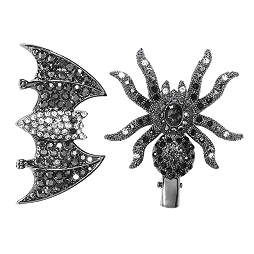 MERRYHAPY 2er Satz Halloween Haarspangen Mit Strasssteinen Spinnen Und Fledermaus-haarnadeln Cosplay-kostüm-haarschmuck Für Damen von MERRYHAPY