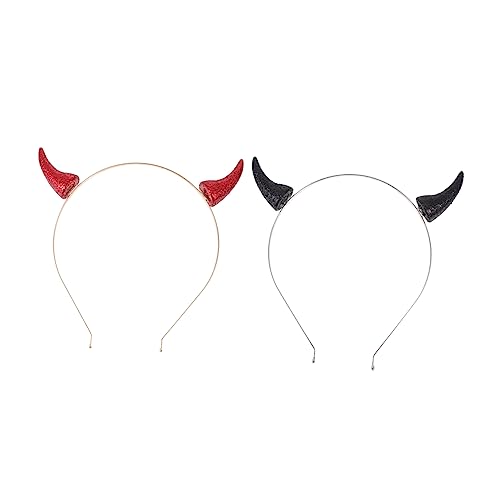 MERRYHAPY 2stücke Halloween Teufelshorn Haarreifen Kostümzubehör Für Partys Und Festivals Accessoire Für Damen Und Schwarz Und Rot von MERRYHAPY