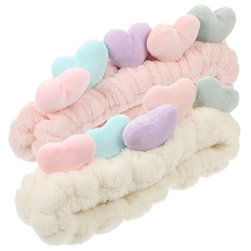 MERRYHAPY 2stücke Herz Stretch Stirnband Zum Gesichtswaschen Elastische Make-up Stirnbänder Für Frauen Mädchen Haar-accessoires Band von MERRYHAPY