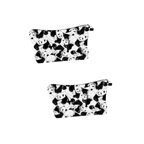 MERRYHAPY 2St Kosmetiktasche Aufbewahrungstaschen mit Reißverschluss Make-up-Koffer-Organizer Kulturbeutel Make-up-Pinseletui Reise waschtasche Damen Aufbewahrungstasche Polyester Black von MERRYHAPY