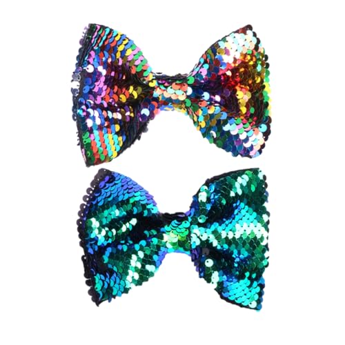 MERRYHAPY 2stücke Schleifen Haarspangen Mit Pailletten Für Mädchen Junge Mädchen Party Hochzeit Haar Accessoires Zubehör Für Lockiges Glattes Haar von MERRYHAPY