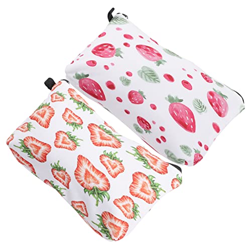 MERRYHAPY 2stücke Niedliche Cartoon Kosmetiktasche Mit Erdbeerprint Praktischer Reise-Make-up Organizer Für Mädchen Für Toilettenartikel Und Aufbewahrung Von Kosmetik von MERRYHAPY