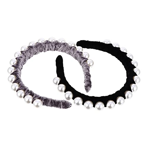 MERRYHAPY 2stücke Haarband Mit Perlen Für Damen Retro Kopfschmuck Für Hochzeit Und Party Stirnband Accessoires Für Mädchen Und Frauen von MERRYHAPY