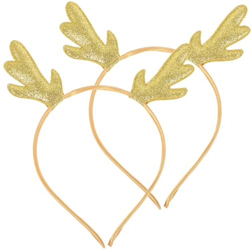 MERRYHAPY 2stücke Weihnachts-haarreifen Mit Rentiergeweih Kreative Dekoration Für Weihnachtsfeiern Und Komfortabel Und Leicht Mit Hübschen Goldenen Pailletten Und Weißen Bändern von MERRYHAPY