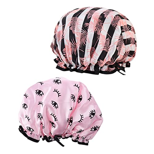 MERRYHAPY Wasserdichte Cap Wasserdicht Wasserdichte Duschhauben Elastische Badekappen Für Badezimmer Nachtmützen Doppellagiges Design Mit Schleifen Ideal Für Damen Und Herren Strapazierfähig Und von MERRYHAPY