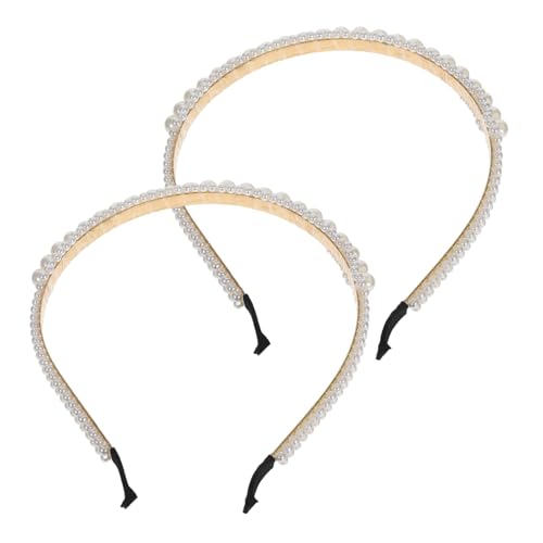 MERRYHAPY 2stücke Perlen Kopfschmuck Zubehör Mädchen Perlen Haarband Hoops Haarschnitt Decor Hochzeit Braut Accessoires Stilvoller Kopfschmuck Für Alltag Party Ausgehen von MERRYHAPY