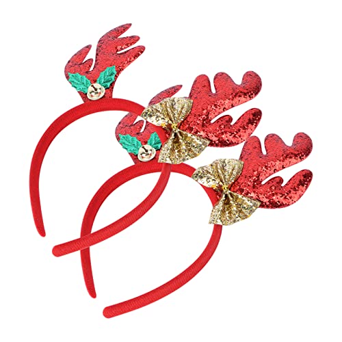 MERRYHAPY 2er Set Weihnachts Haarband Mit Hirschgeweihen Für ädchen üschiges Weihnachts Haarschmuck Set Ideal Für Festliche Anlässe Und Partys von MERRYHAPY