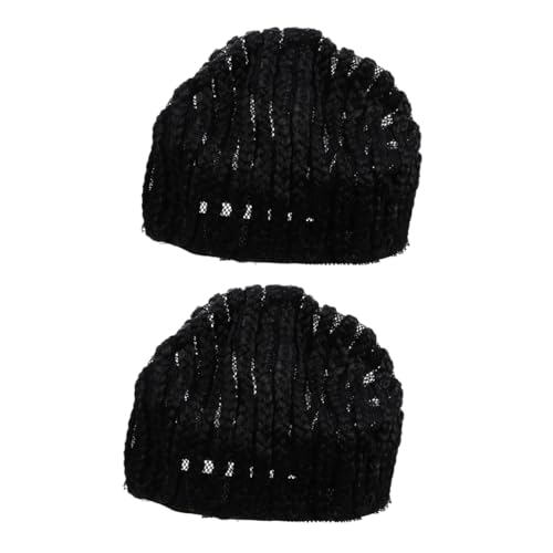 MERRYHAPY 2st Dreadlocks-kopfbedeckung Unisex Mann Webt Schwarze Kappe Strumpf Unterlage Netz Perückenkappe Für Spitze Zopfperücken Cornrow Haarspange Black Tp Material Senden von MERRYHAPY