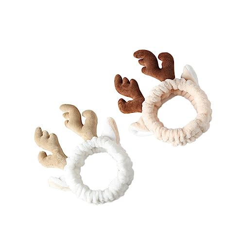 MERRYHAPY 2stücke Make-up-haarbänder Aus Geweih-design Elastische Dusch-haarbänder Bequeme Entferner-stirnbänder Für Frauen Schöne Haarbänder Ohne Haare Lossen von MERRYHAPY