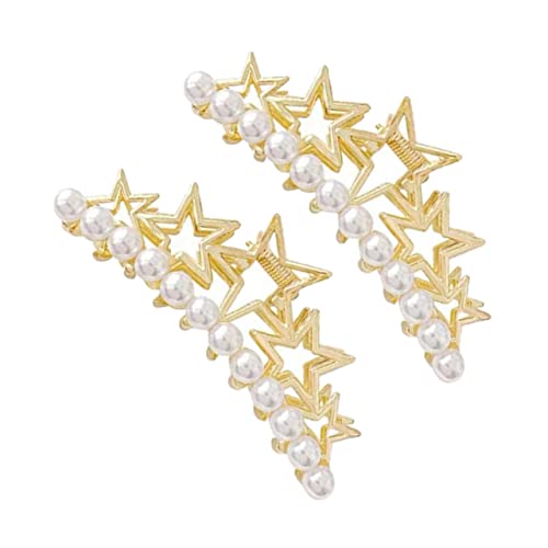 MERRYHAPY 2stücke Perlen Haarklammern Metall Haar Klammer Clip Für Frauen Haarschmuck Zubehör Mit Zähnen Design Für Verschiedene Frisuren Anlässe von MERRYHAPY