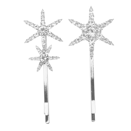 MERRYHAPY 2 Stück Strass-haarspangen Mit Stern Für Damen Hochzeit Party Accessoires Legierung Und Strass Rostfrei Und Langlebig von MERRYHAPY