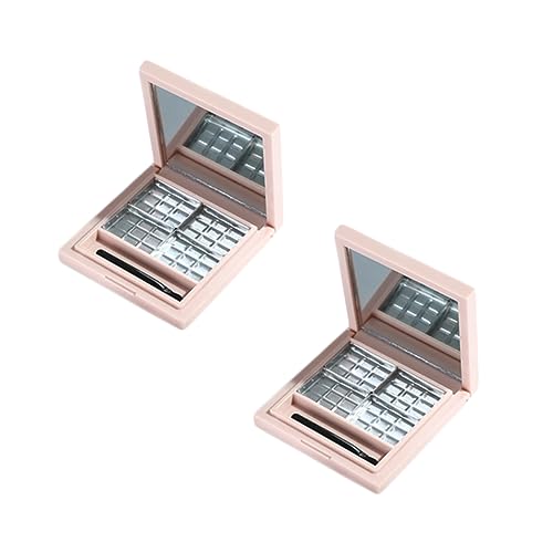 MERRYHAPY 2stücke Leere Lidschattenpalette Mit Spiegel Augen Make-up Box Für Und Mädchen Rosa Mit Fächern Für Gestalten Und Aufbewahrung Von Lidschatten von MERRYHAPY