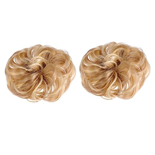 MERRYHAPY 2er Satz Messy Bun-haarteile Lockige Dutt-extensions Für Damen Elastische Haargummis Für Party Hochzeit Fotoshootings Verabredungen von MERRYHAPY