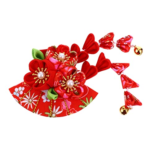 MERRYHAPY 2st Quaste Glocke Haarschmuck Chinesisches Kleid Haarspange Chinoiserie- Hanfu-quasten-haarspange Klassischer Kopfschmuck Japanische Kleidung Haargummis Rot Legierung von MERRYHAPY