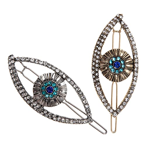 MERRYHAPY 2stücke Retro Haarklammern Mit Strasssteinen Türkisches Teufelsaugen-design Haarschmuck Für Damen Haaraccessoire Für Besondere Anlässe Und Alltagsstil von MERRYHAPY