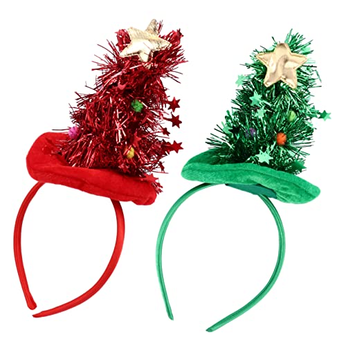 MERRYHAPY Sternverziertes Weihnachtsbaum-stirnband 2 Stück Goldenes Haarband Aus Samt Und Satin Für Party Karneval Weihnachten Event von MERRYHAPY