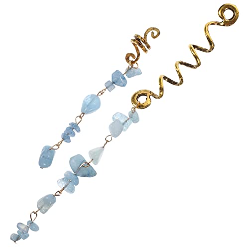 MERRYHAPY 2stücke Dreadlock-schmuck Haar-spiralen Manschetten Aus Legierung Und Jade Für Zöpfe Und Dreadlocks Haar-accessoires Für Frauen von MERRYHAPY