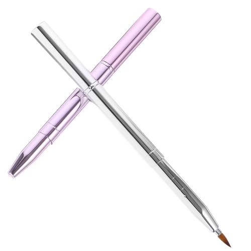 MERRYHAPY 2stücke Einziehbare Kosmetikpinsel Doppelkopf Lidschatten Lippenpinsel Mit Metallgehäuse Für Make-up Und Reisen von MERRYHAPY