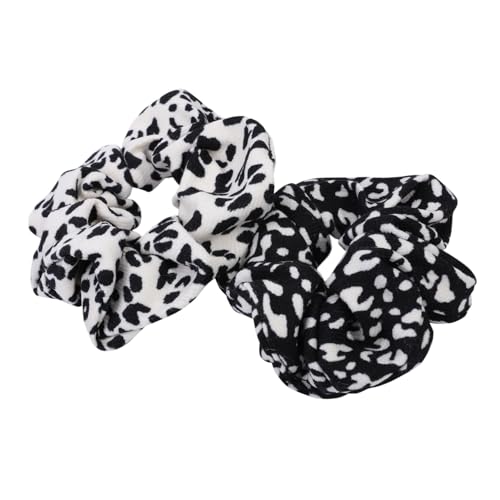 MERRYHAPY 2stücke Elastische Haargummis Leopardenmuster Große Haarringe Stretch Mode Haarseile Für Mädchen von MERRYHAPY